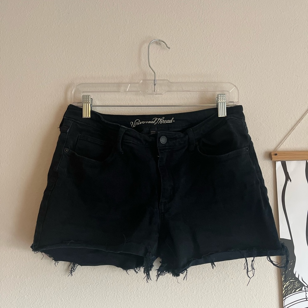 Universal Thread hand raw hem Distressed Black Cut Off Denim Shorts